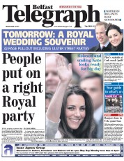  () Newspaper Front Page for 29 April 2011