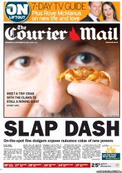 Courier Mail (Australia) Newspaper Front Page for 14 September 2011