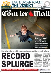 Courier Mail (Australia) Newspaper Front Page for 15 September 2011