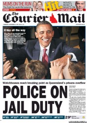 Courier Mail (Australia) Newspaper Front Page for 17 November 2011
