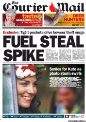 Courier Mail (Australia) Newspaper Front Page for 18 September 2012
