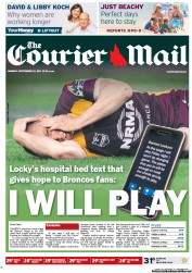 Courier Mail (Australia) Newspaper Front Page for 19 September 2011