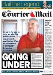 Courier Mail (Australia) Newspaper Front Page for 21 November 2011