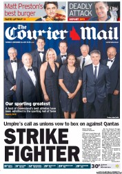 Courier Mail (Australia) Newspaper Front Page for 22 November 2011