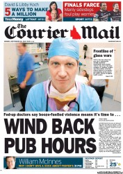 Courier Mail (Australia) Newspaper Front Page for 26 September 2011