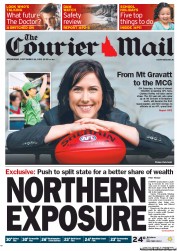Courier Mail (Australia) Newspaper Front Page for 26 September 2012