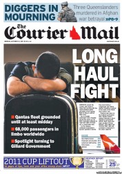 Courier Mail (Australia) Newspaper Front Page for 31 October 2011