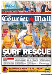 Courier Mail (Australia) Newspaper Front Page for 3 September 2012