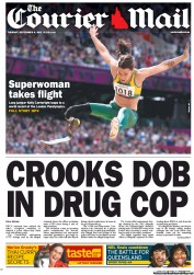 Courier Mail (Australia) Newspaper Front Page for 4 September 2012