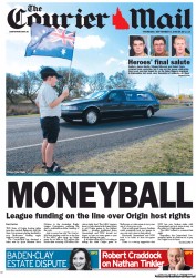 Courier Mail (Australia) Newspaper Front Page for 6 September 2012