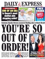 Daily Express (UK) Newspaper Front Page for 10 January 2019