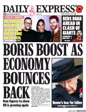 Daily Express (UK) Newspaper Front Page for 11 November 2019