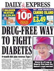 Daily Express (UK) Newspaper Front Page for 11 January 2018
