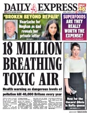 Daily Express (UK) Newspaper Front Page for 11 February 2019