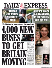 Daily Express (UK) Newspaper Front Page for 11 February 2020