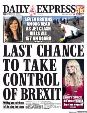 Daily Express (UK) Newspaper Front Page for 11 March 2019