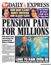Daily Express (UK) Newspaper Front Page for 11 May 2012