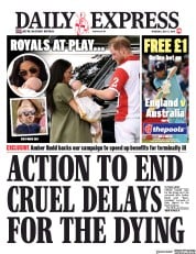 Daily Express (UK) Newspaper Front Page for 11 July 2019