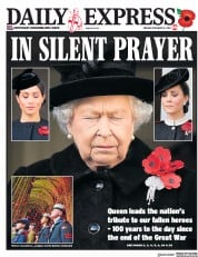 Daily Express (UK) Newspaper Front Page for 12 November 2018