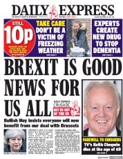 Daily Express (UK) Newspaper Front Page for 12 December 2017
