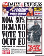 Daily Express Newspaper Front Page (UK) for 12 June 2012