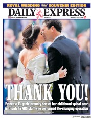 Daily Express (UK) Newspaper Front Page for 13 October 2018