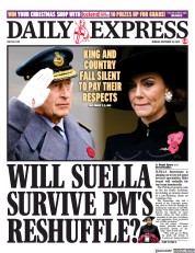 Daily Express (UK) Newspaper Front Page for 13 November 2023