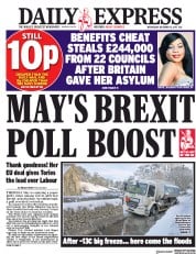 Daily Express (UK) Newspaper Front Page for 13 December 2017
