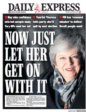 Daily Express (UK) Newspaper Front Page for 13 December 2018