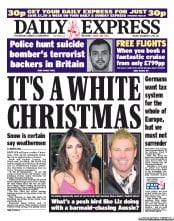 Daily Express Newspaper Front Page (UK) for 14 December 2010