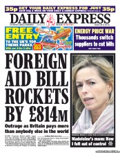 Daily Express Newspaper Front Page (UK) for 14 June 2011