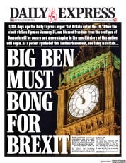 Daily Express (UK) Newspaper Front Page for 15 January 2020