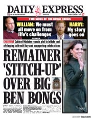 Daily Express (UK) Newspaper Front Page for 16 January 2020