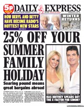 Daily Express (UK) Newspaper Front Page for 16 May 2012