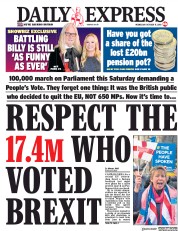 Daily Express (UK) Newspaper Front Page for 17 October 2018