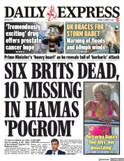 Daily Express (UK) Newspaper Front Page for 17 October 2023