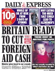 Daily Express (UK) Newspaper Front Page for 17 January 2018