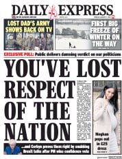 Daily Express (UK) Newspaper Front Page for 17 January 2019