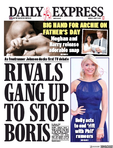 Daily Express Newspaper Front Page (UK) for 17 June 2019