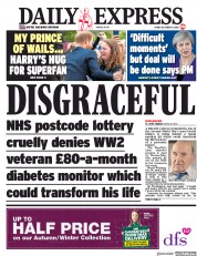 Daily Express (UK) Newspaper Front Page for 19 October 2018