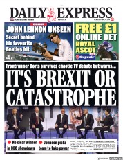 Daily Express (UK) Newspaper Front Page for 19 June 2019