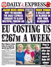 Daily Express (UK) Newspaper Front Page for 1 November 2017