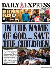 Daily Express (UK) Newspaper Front Page for 20 October 2023