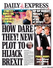 Daily Express (UK) Newspaper Front Page for 21 October 2019