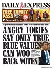 Daily Express (UK) Newspaper Front Page for 21 October 2023