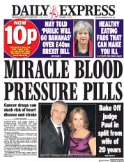 Daily Express (UK) Newspaper Front Page for 21 November 2017