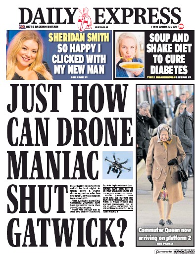 Daily Express Newspaper Front Page (UK) for 21 December 2018
