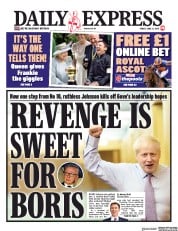 Daily Express (UK) Newspaper Front Page for 21 June 2019