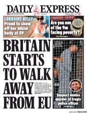 Daily Express (UK) Newspaper Front Page for 21 August 2019