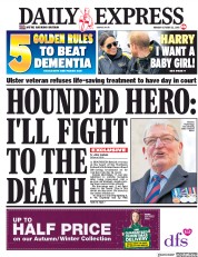 Daily Express (UK) Newspaper Front Page for 22 October 2018